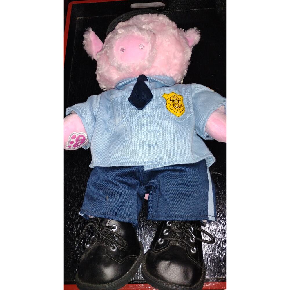 Build A Bear Bonus Club Pinky Pig Police BBPD Plush NWT Exclusive Toy Retired